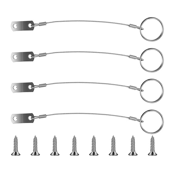OATIPHO 4Pcs Salt Resistant Stainless Steel Safety Tether Wire for Boats and Support Rods