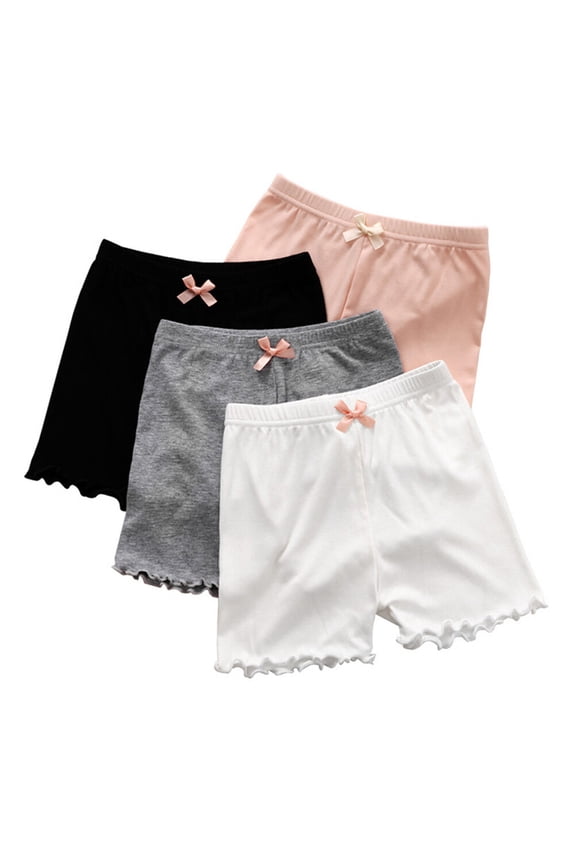 4pcs Safety Pants for Girls Pink Modal Fabric Sweet Wind Protection Kids Dancing