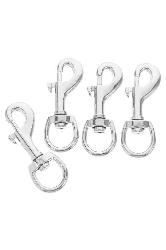 4pcs Swivel Hook Clips Zinc Alloy Silver For Dog Leash And Key Chain
