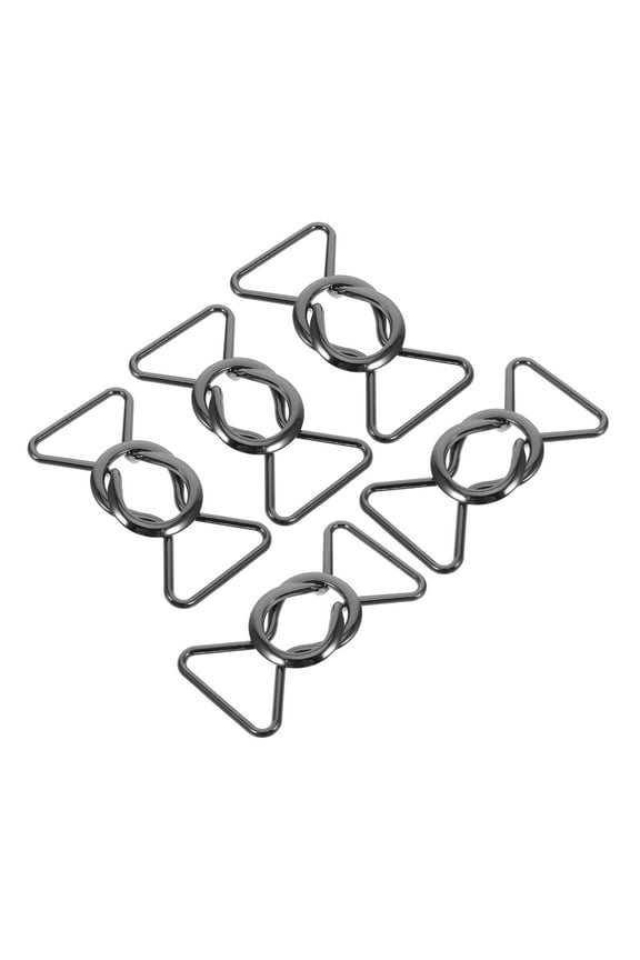 5Pairs Easy Replace Black Metal Buckle Fastening Belt Accessories for Waistband and Clothing Use