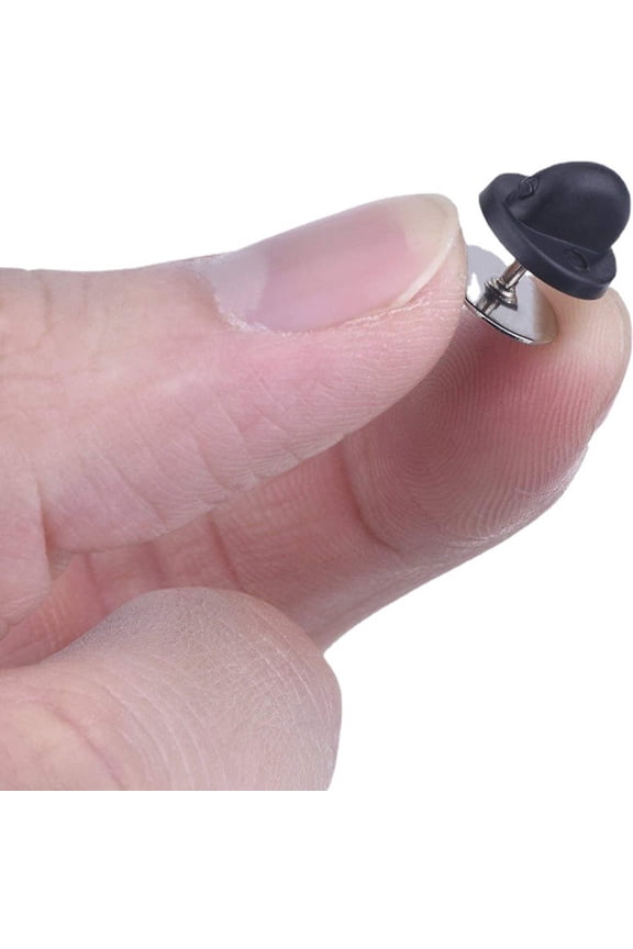 Black Multipurpose Pin Backs Made of High Grade PVC Rubber for Secure Lapel Pins Brooch and Tie Tacks