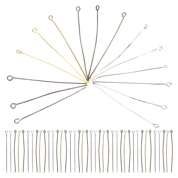OATIPHO 500Pcs Metal Eye Pin Jewelry Making Supplies Multi Color Durable Head Pin for Beaded Links and