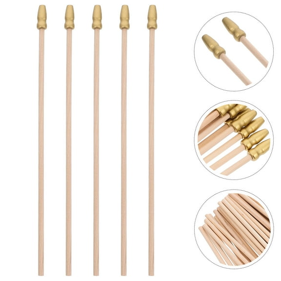 OATIPHO Beige Wooden Handheld Flag Poles, Ideal for Parades and Festivals, 50Pcs