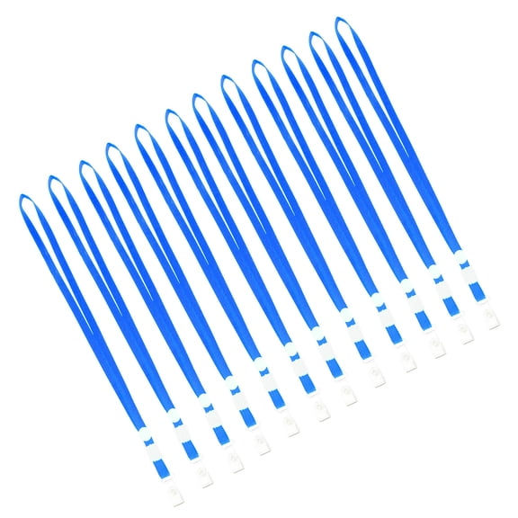 MUSEYA 50Pack ID Cards Lanyard Blue Nylon for Securing Employee Identification in School Use