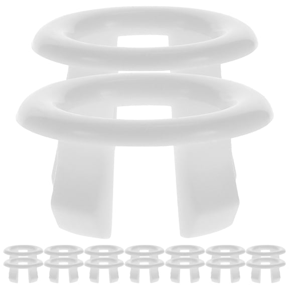 OATIPHO 50Pcs White Plastic Sink Overflow Rings for Wash Basin Easy to Install and Clean Bathroom Supplies