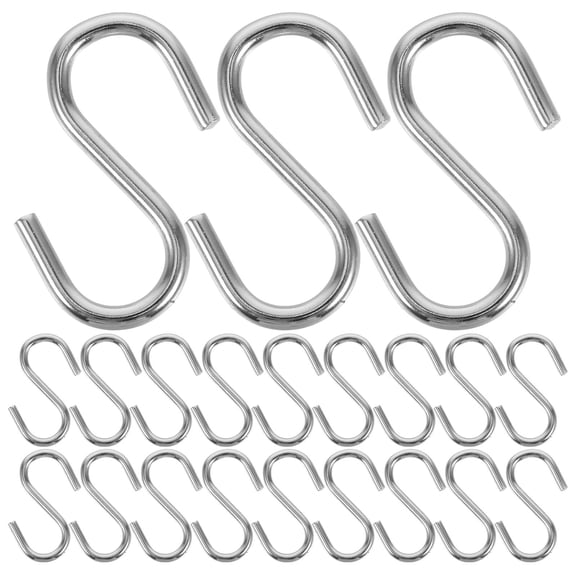 OATIPHO 50Pcs Small Metal S Hooks Silver for Jewelry Hanging and DIY Crafts Display with Rounded Safe Design