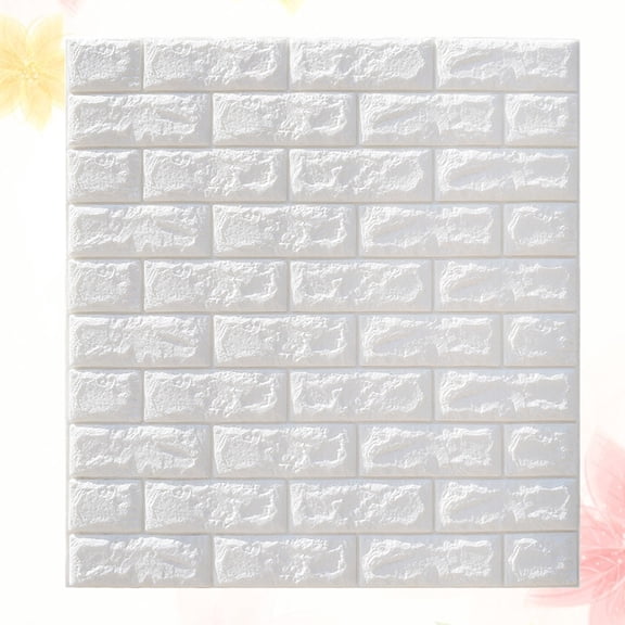 OATIPHO 5Pcs White 3D Brick Wall Panels Made of Xpe Foam for Easy Installation and Modern Wall Decoration