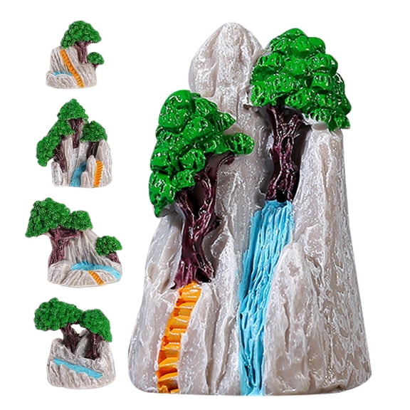 OATIPHO 5Pcs Small Resin Landscape Figurines for Desktop Garden and Unique Decoration