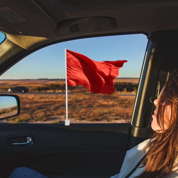 OATIPHO 5Pcs Car Window Flagpoles White Plastic Clip on Flag Holders for Vehicle Window Flag Display