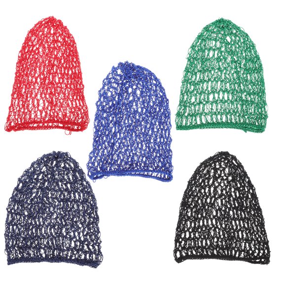 OATIPHO 5Pcs Lightweight Crocheted Hair Net for Home Use Assorted Color Hair Cover