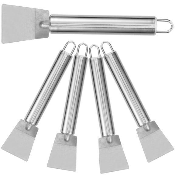 OATIPHO Kitchen Ice Shovel Durable Stainless Steel Ergonomic Plated Silver 5Pcs