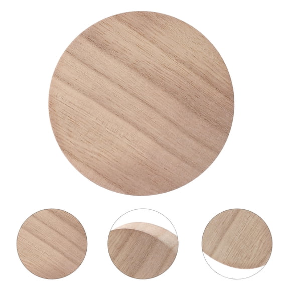 OATIPHO 5Pcs Round Wood Slices Brown Unpainted Wooden Discs for Coasters and Displays