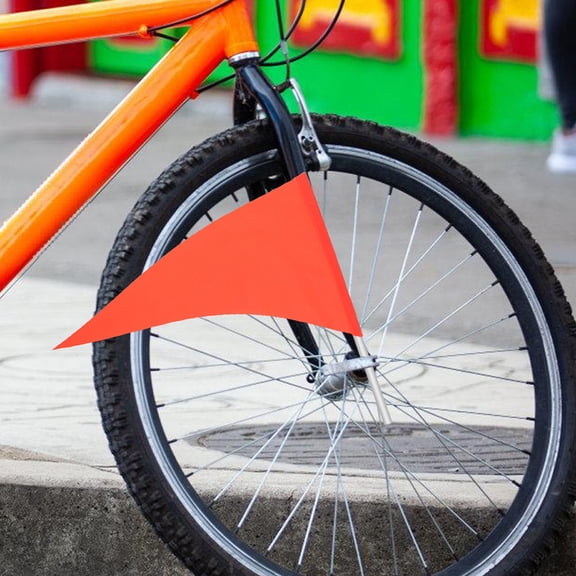 OATIPHO 5Pcs Bike Safety Flags High Visibility PVC Orange Bicycle Accessory 16.5*8.9*0.04in