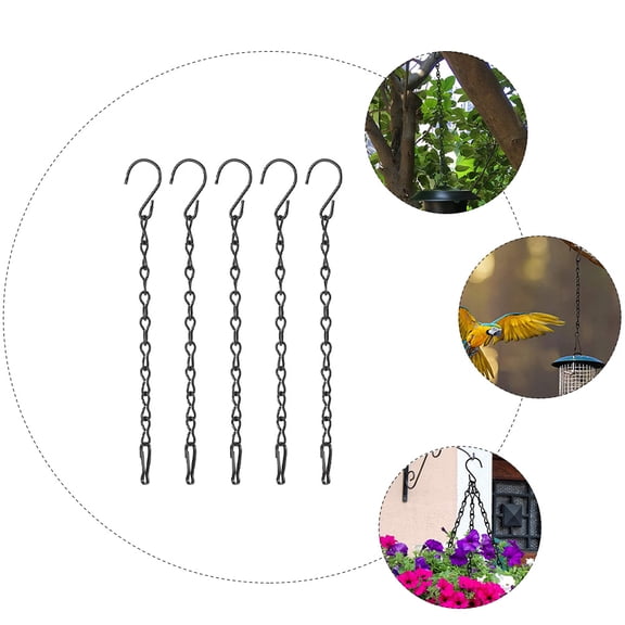 OATIPHO 5Pcs Durable Black Metal Hanging Chain for Planters Bird Feeders and Ornaments
