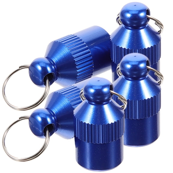 OATIPHO 5Pcs Blue Anti Lost Pet Tags Durable Aluminium Dog Tag with Contact Paper Holder
