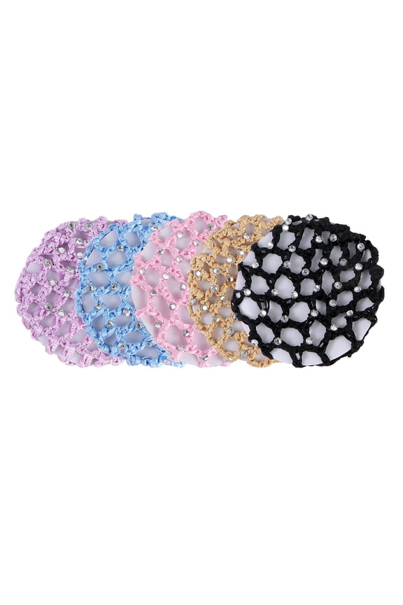 5Pcs Crochet Hair Snood Net Assorted Colors for Stylish Hair Decoration