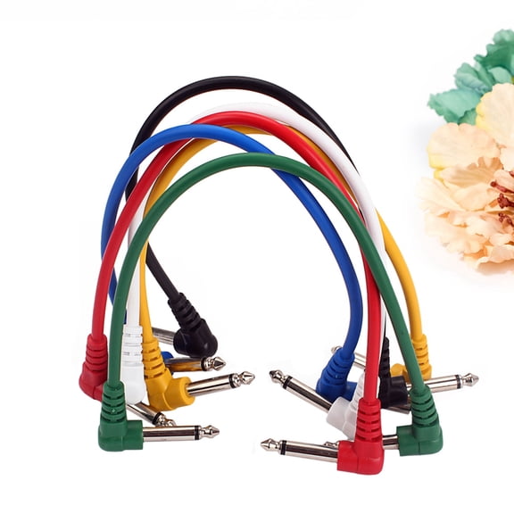 OATIPHO 6Pcs Pedal Cables Assorted Color PVC Low Capacitance for Clear Audio Signal Transmission