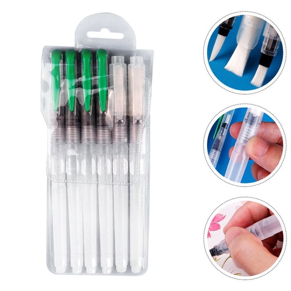 MUSEYA 6 Pcs Watercolor Painting Brushes Plastic White for Painting Back to School