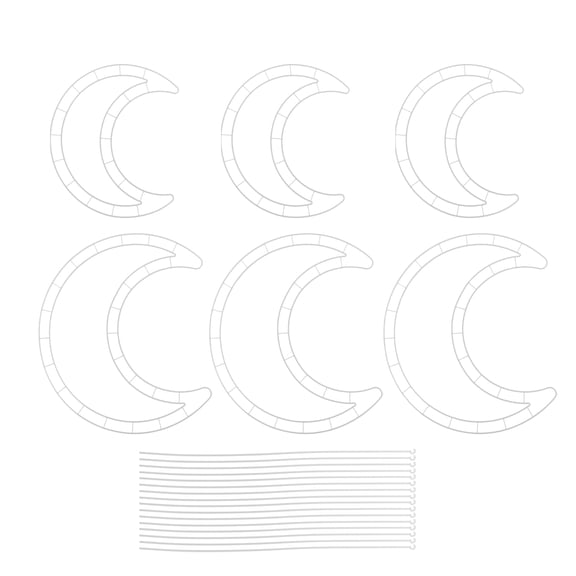 OATIPHO 6 Set Heart Wreath Frame For DIY Crafts White Plastic Moon Shaped For Adults Artists