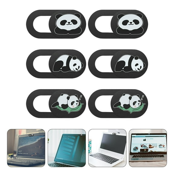 OATIPHO 6Pcs Universal Webcam Cover Slide Black Adhesive Privacy Camera Cover for Computers and Tablets