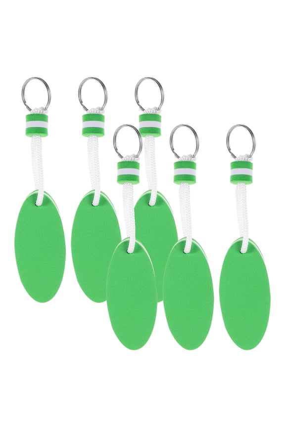 6Pcs Floating Keychain for Boat Keys Green Eva Material Durable Water Sports Accessory