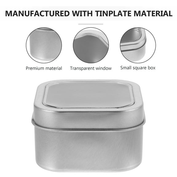 OATIPHO 6Pcs Plated Silver Tinplate Candy Holders with Transparent Display Window for Home