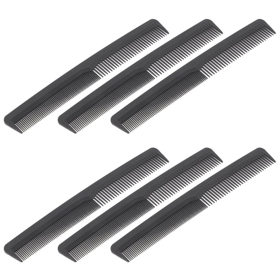 OATIPHO 6Pcs Black Double Tooth Hair Styling Combs Plastic Handy Smooth Detangling for Home and Salon