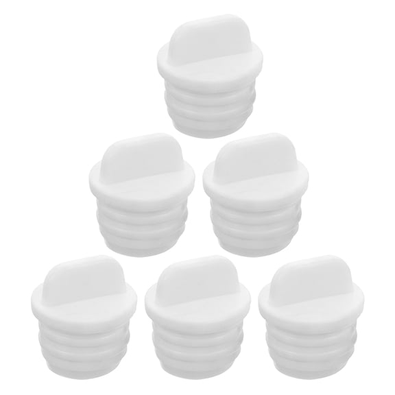 OATIPHO 6Pcs Durable Rubber Tub Stopper Drain Caps for Mop Bucket Waterproof White Replacement