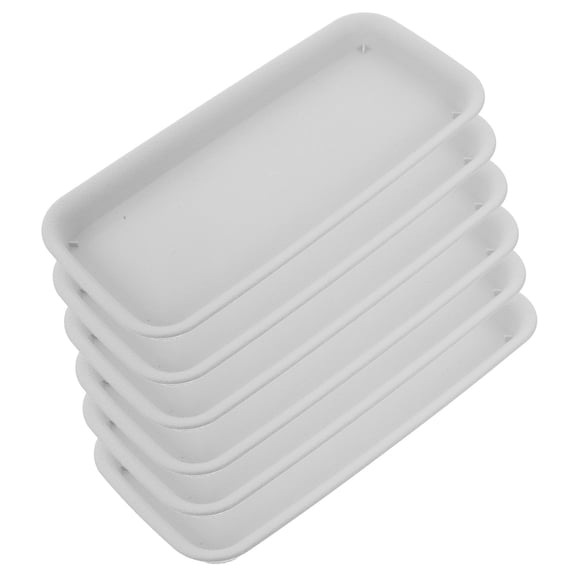OATIPHO 6Pcs Beige Flower Pot Trays Durable Lightweight PP Planter Saucers for Home Use