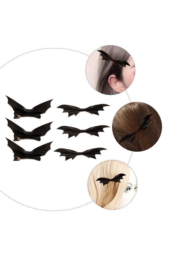 6Pcs Hair Clips for Women Decorative Headwear Role-playing Party Black