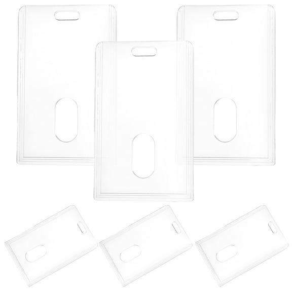 OATIPHO 6Pcs Transparent Card Sleeve Holders for Id Credit School Bus and Library Cards
