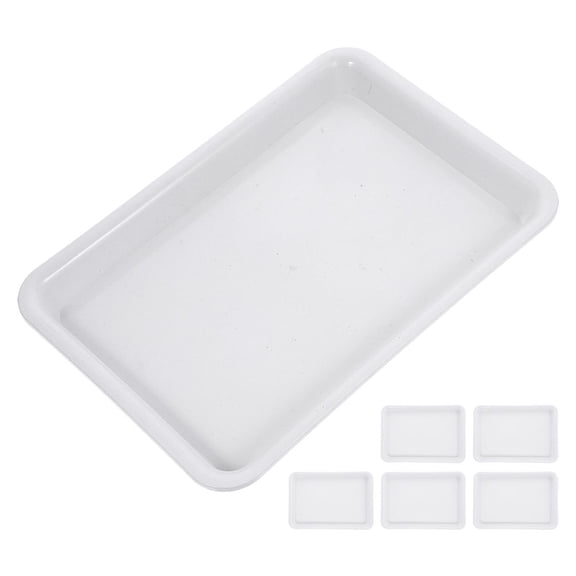 OATIPHO 6Pcs Wear Resistant Plant Saucer Tray White Plastic Rectangular Pot Drainage Tray