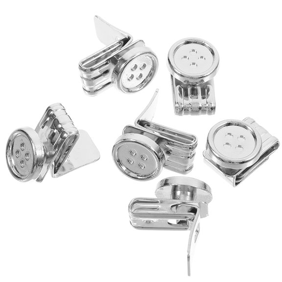 OATIPHO 6pcs Iron Metal Buttons for Suspenders for Adults Silver Fixing Hats