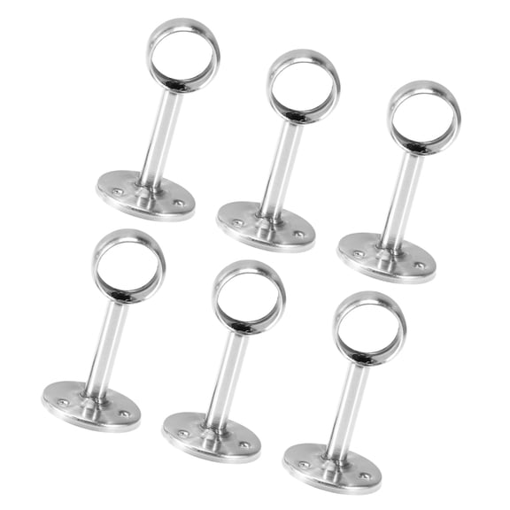 OATIPHO 6Pcs Metal Closet Hanging Rod Rail Support with Sturdy Screw Mounted Brackets
