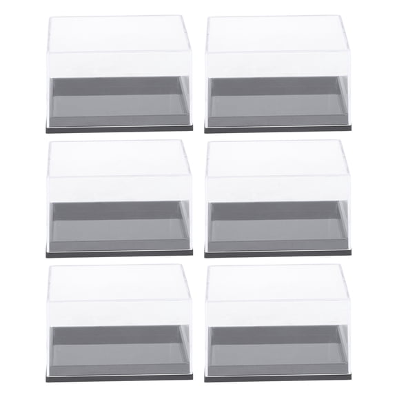 OATIPHO 6Pcs Assorted Color Mineral Specimen Storage Boxes Clear Plastic Display Cases with Smooth Texture