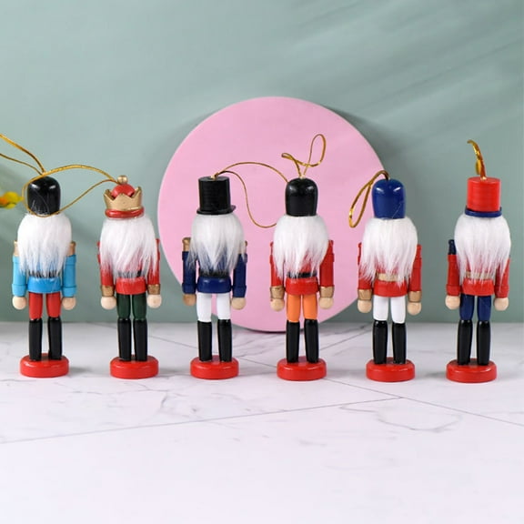 OATIPHO Nutcracker Figures Assorted Color Wooden Hanging Decor for Festive Home Decor