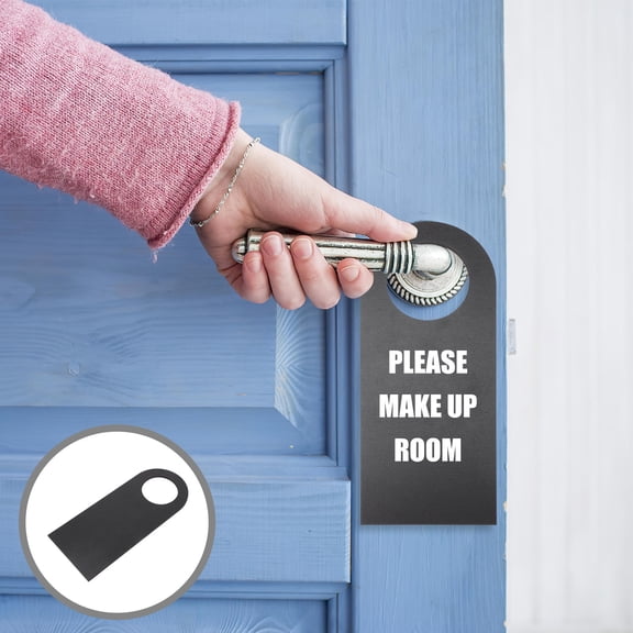 OATIPHO 6Pcs Black Chalkboard Wooden Door Hangers with Universal Hole for Home Office Doors