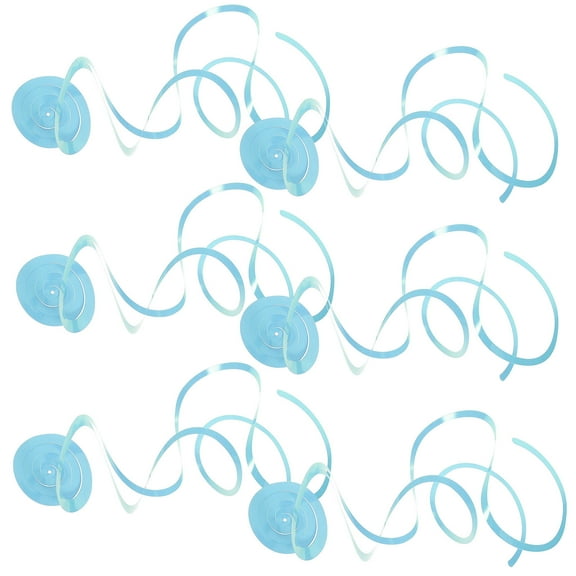 MUSEYA 6pcs Decorative Hanging Swirls Macaron Blue Plastic Spiral for Birthday Celebrations