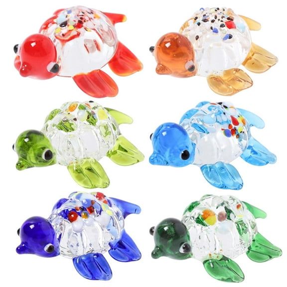 OATIPHO Adorable Glass Turtle Sculptures for Desk and Tabletop
