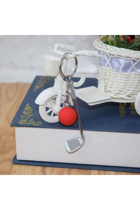 MUSEYA 6pcs Golf Key Ring Pendant Alloy Red Detailed Craftsmanship for Everyday Use