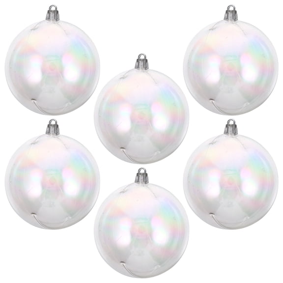 OATIPHO 6Pcs Transparent Christmas Bulbs Beads Hanging Ball Ornaments for Home Decor