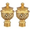 thumbnail image 1 of OATIPHO 6Pcs Golden Curtain Rod Fittings Decorative End Caps for Living Room Window Drapery, 1 of 6