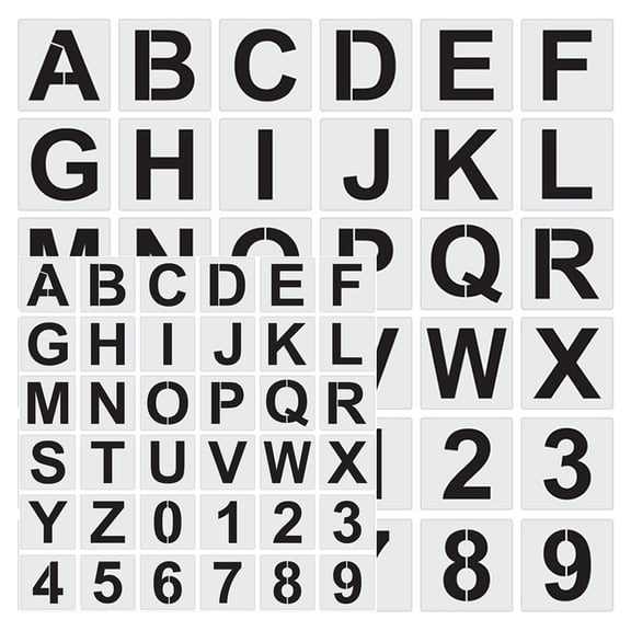 OATIPHO 72Pcs Number and Letter Paint Templates White Reusable Stencils for Craft Women Home Crafts Special Days