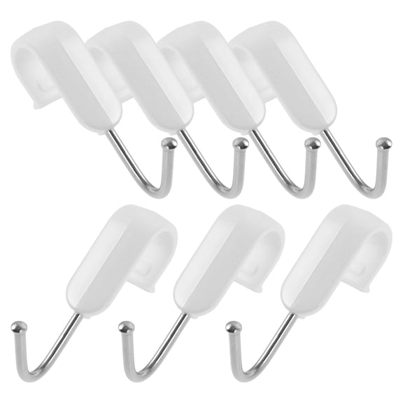 OATIPHO 7Pcs White Metal S Shaped Hooks Stainless Steel for Wire Rack Hanging Tools and Accessories