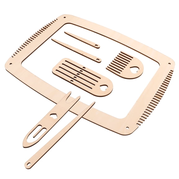 MUSEYA 7pcs Knitting Tools Wood Weaving Shuttle Kit For Beginners Home Decoration