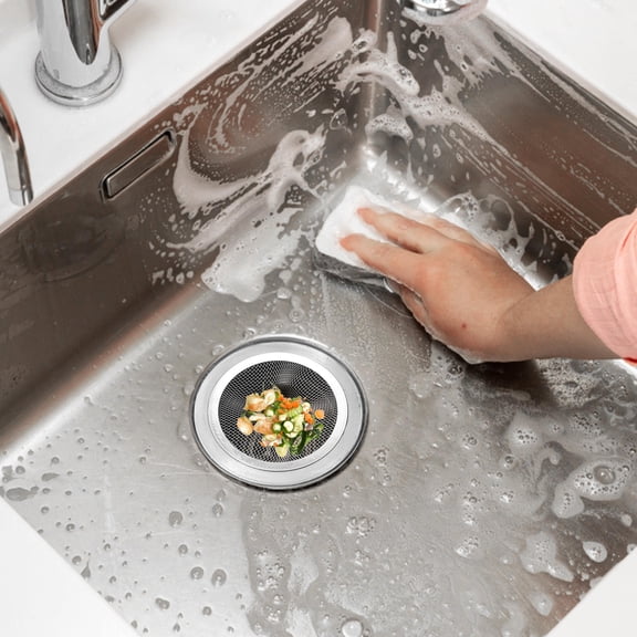 MUSEYA 8 Pcs Kitchen Sink Filter Basket Stainless Steel Hair Trap For Bathtub Drain Silver