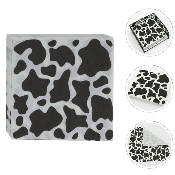 OATIPHO Supple Disposable Cow Printing Napkins for Party Accessories and Banquet Use
