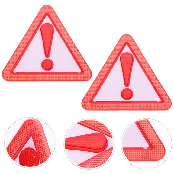 OATIPHO 8Pcs Slow Moving Vehicle Safety Sign Red Reflective Triangle for Car Weather Resistant