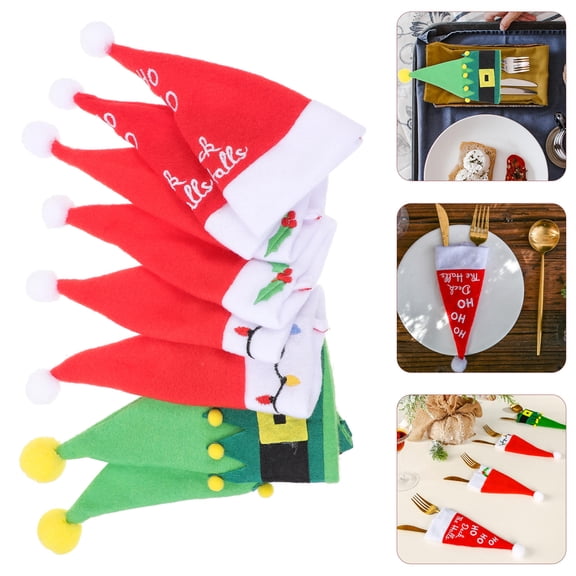 MUSEYA 8Pcs Dinner Silverware Holders Assorted Color Nonwoven Fabric Table Decoration for Home Decoration