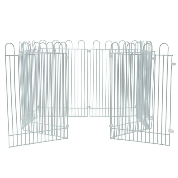 OATIPHO Pet Fence, White Iron Wire, Indoor Enclosure, Durable and Practical, 8Pcs